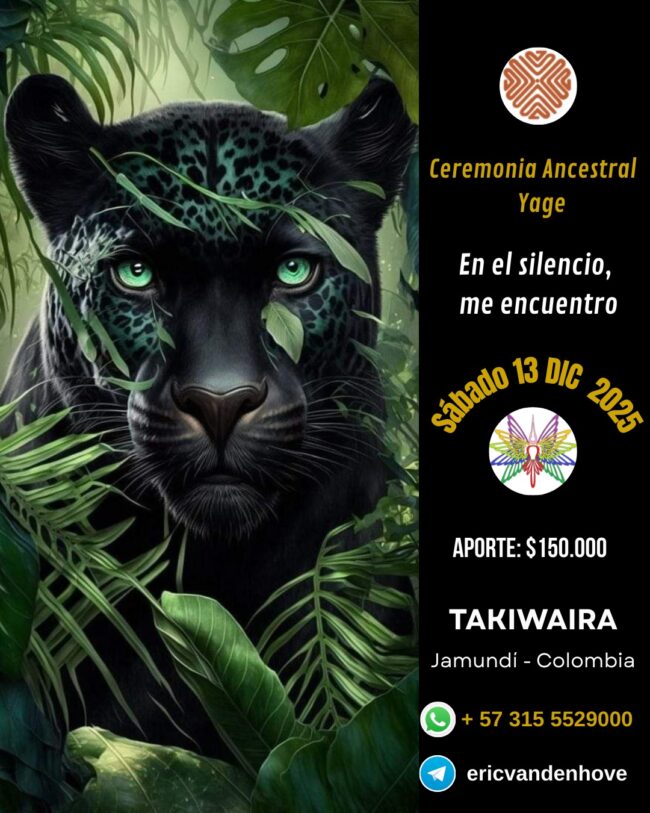 Sábado 13 diciembre, Ceremonia Sagrada de Yagé cerca de Jamundi