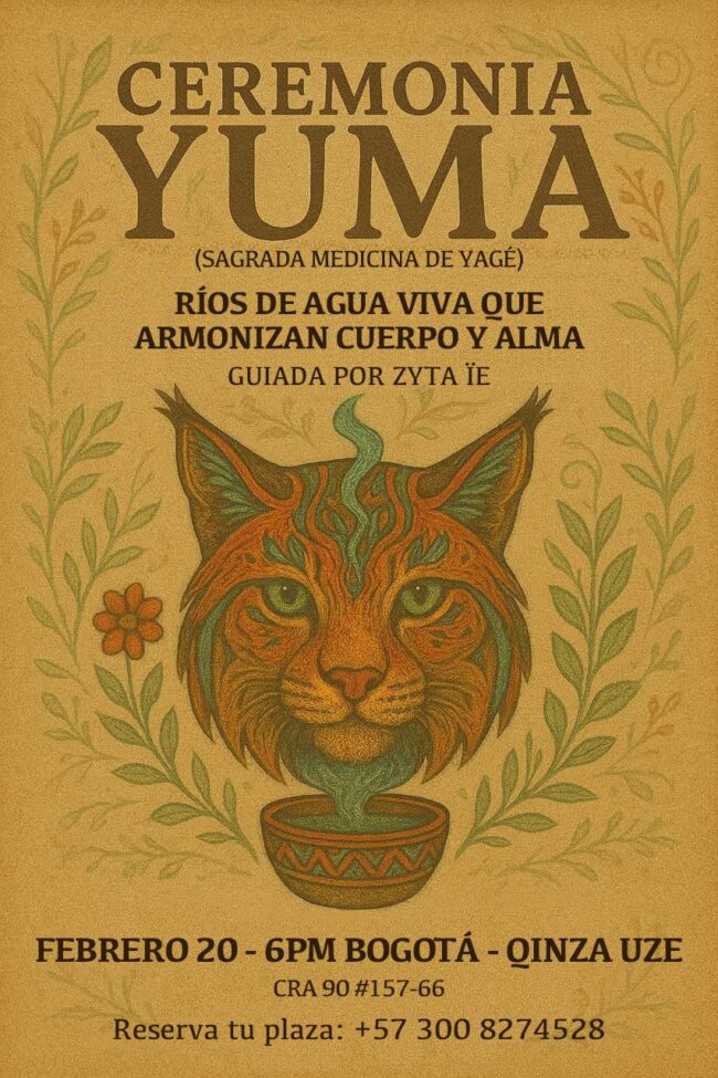 Ceremonia Sagrada Yage 20 febrero 2026 - Bogota