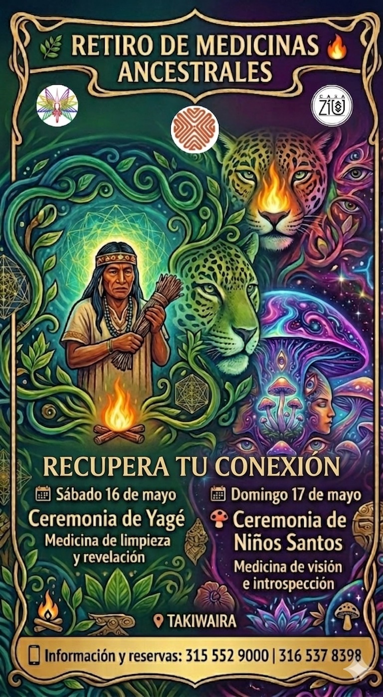 2 Ceremonias Ancestrales Yage y Hongos 16 y 17 de mayo