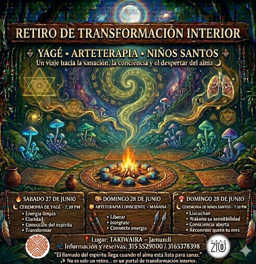 2 ceremonias 27 y 28 junio 2026 (yage, Arteterapia y hongos)