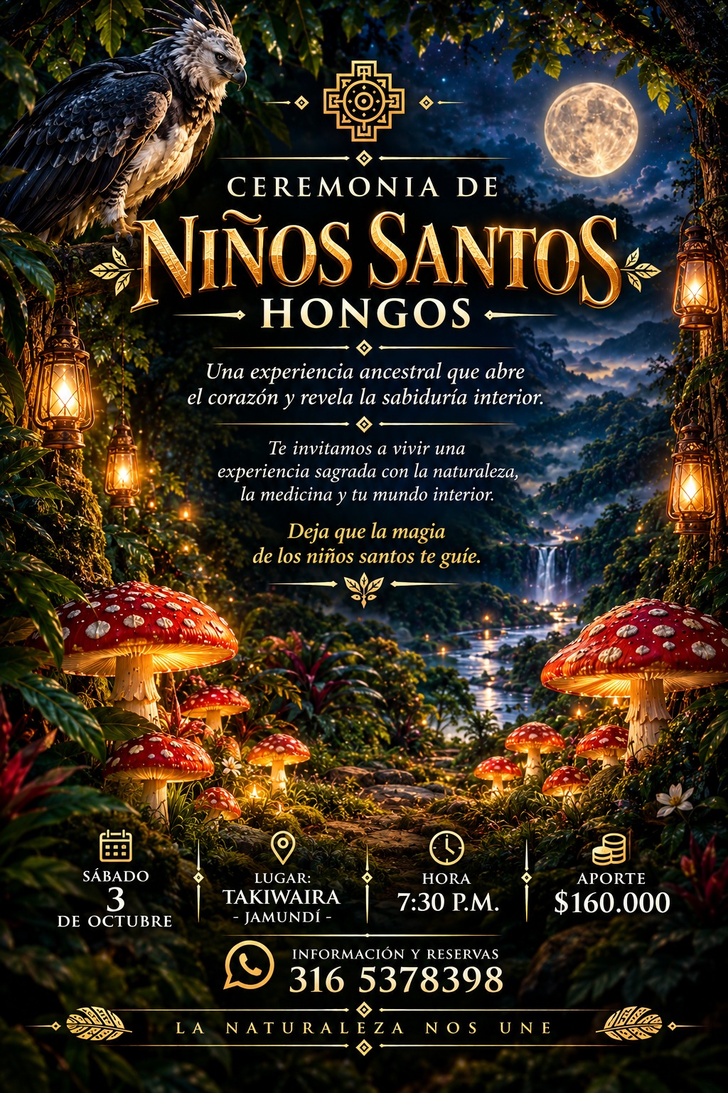 Ceremonia sagrada de Hongos 3 octubre 2026